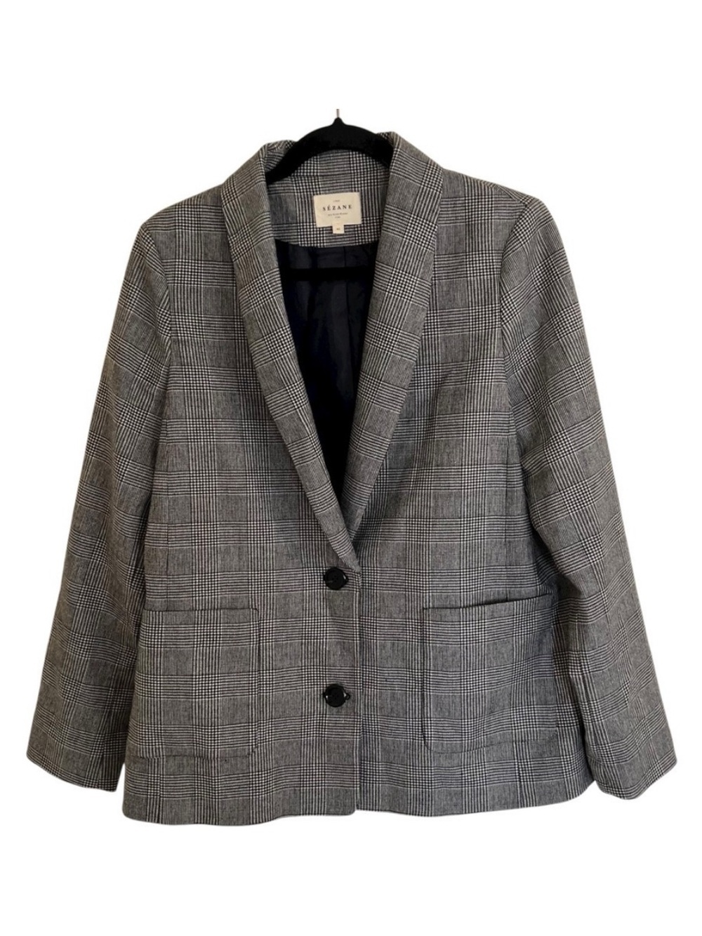Sezane Tina Jacket Blazer in London Check US 10